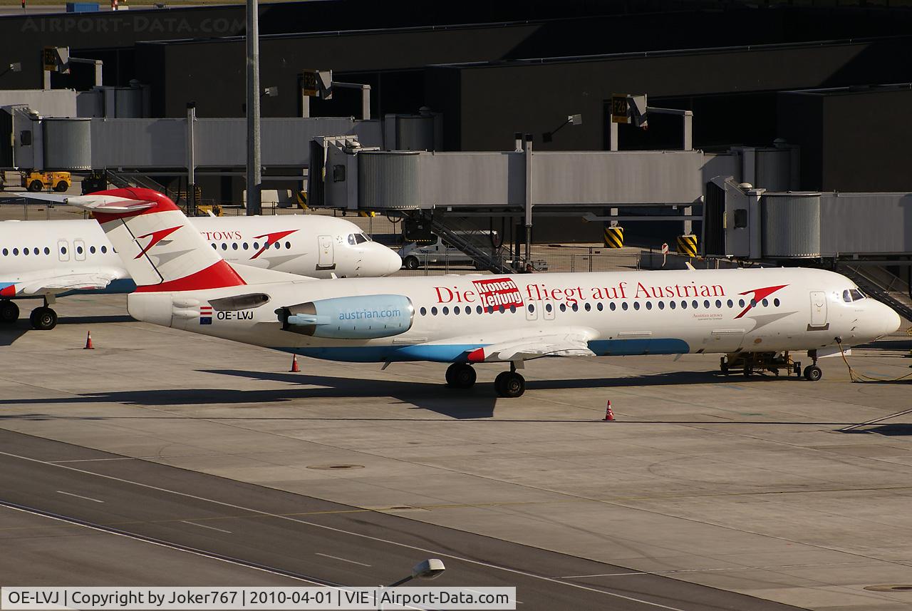 OE-LVJ, 1991 Fokker 100 (F-28-0100) C/N 11359, Austrian arrows Fokker F-100