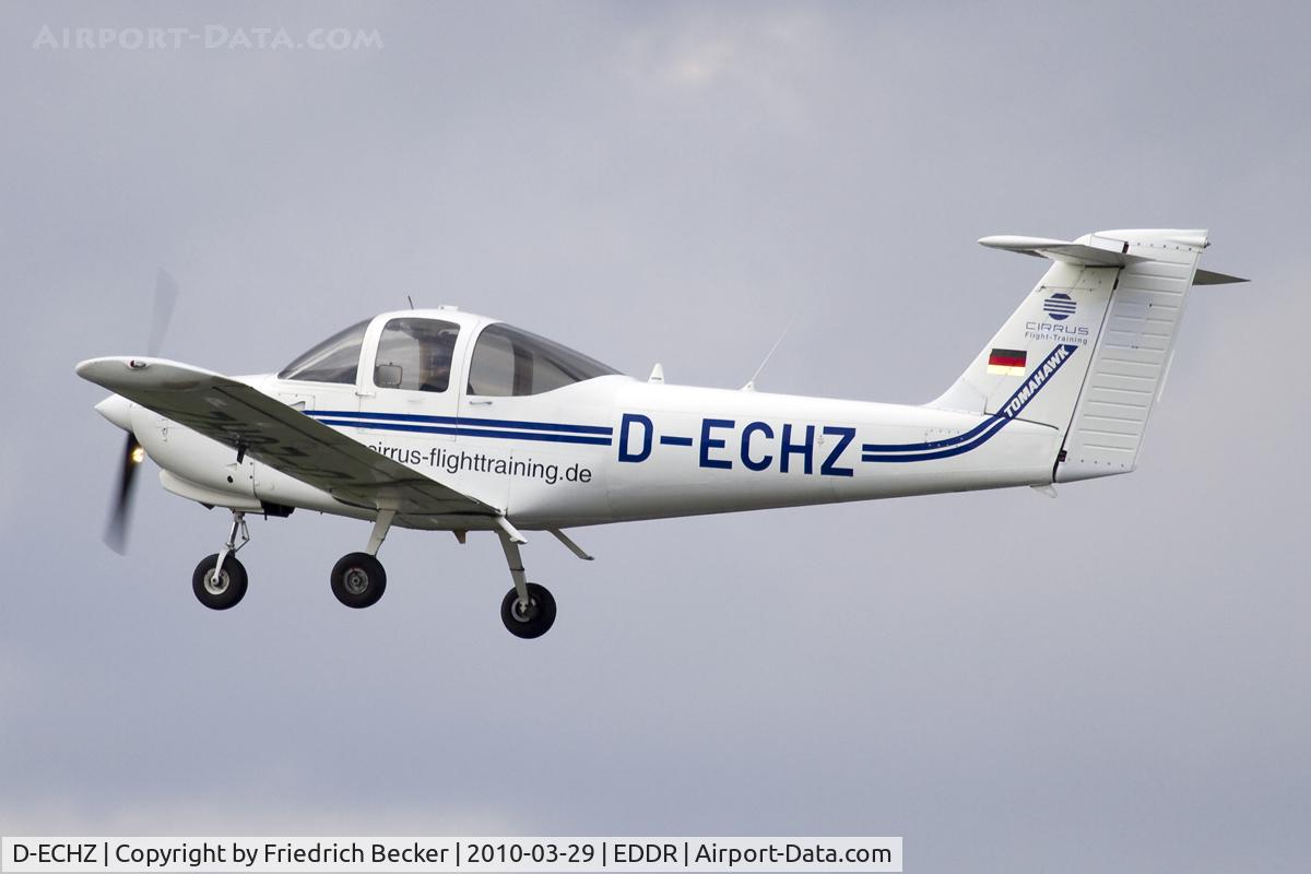 D-ECHZ, Piper PA-38-112 Tomahawk Tomahawk C/N 38-78A0554, departing Saarbrücken