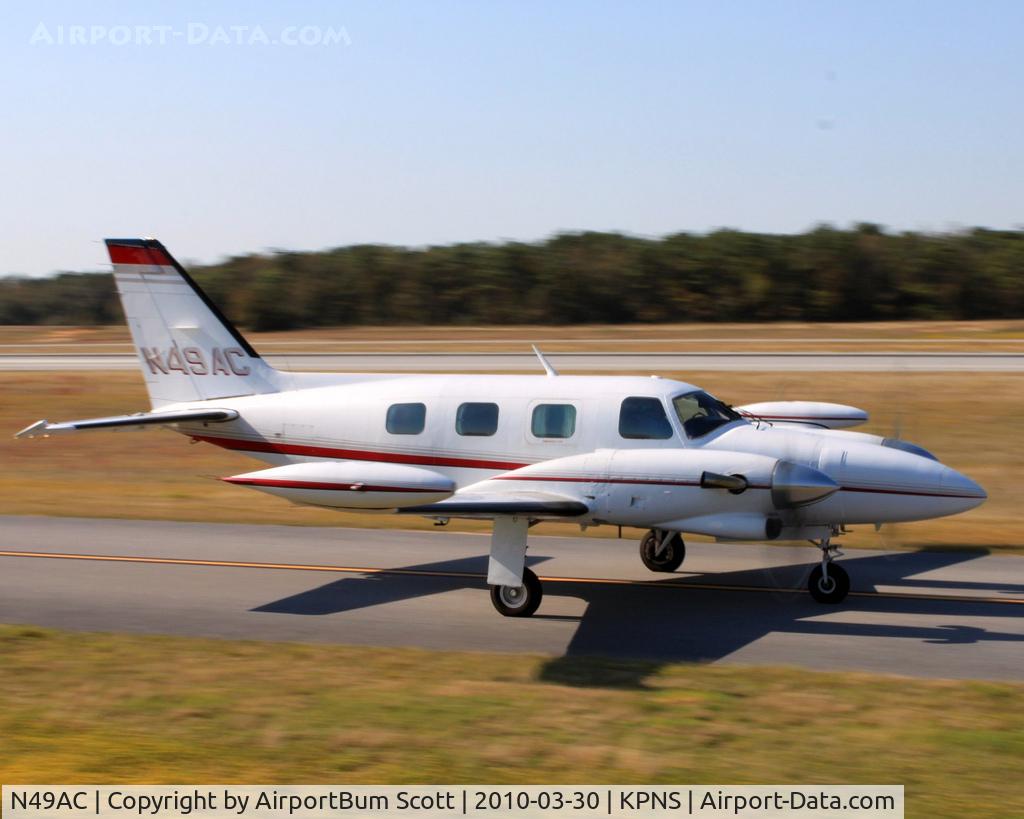N49AC, 1980 Piper PA-31T1 C/N 31T-8004021, Cheyenne Taxing to depart runway 26 Pensacola