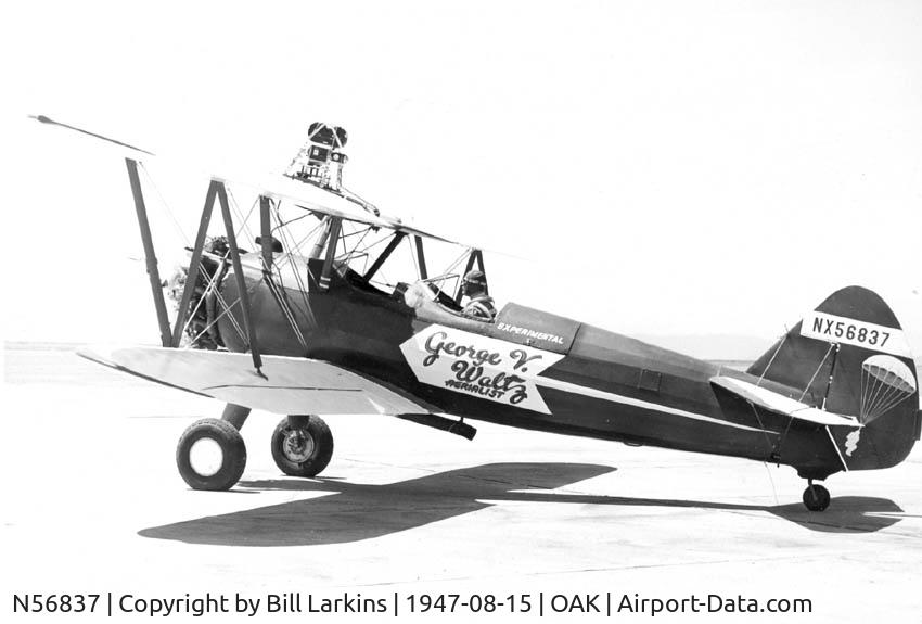 N56837, Boeing D75N1 C/N 75-3989, With 35mm movie camera for filming in 1947.