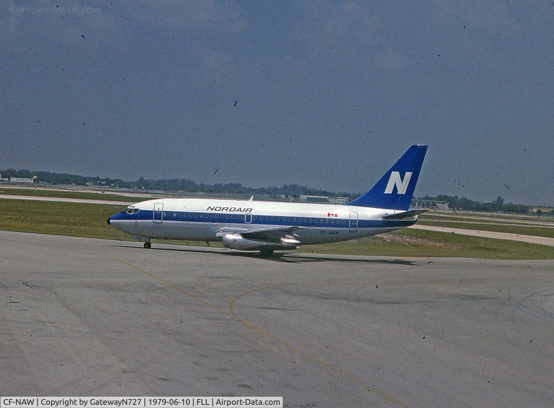 CF-NAW, 1971 Boeing 737-212 C/N 20521, Nordair. Scanned from a slide. Taken from N338EA. MSN 20521/288