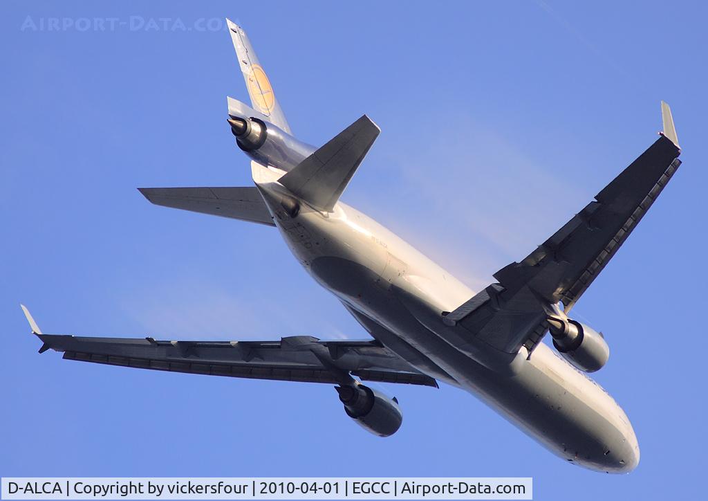 D-ALCA, 1998 McDonnell Douglas MD-11F C/N 48781, Lufthansa Cargo. Taken at around 8 mile finals for RW23R.