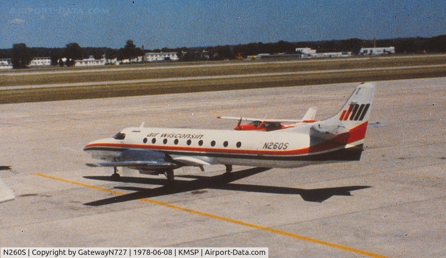 N260S, 1973 Swearingen SA-226TC Metro C/N TC-205, Air Wisconsin early model Metroliner, note round windows.