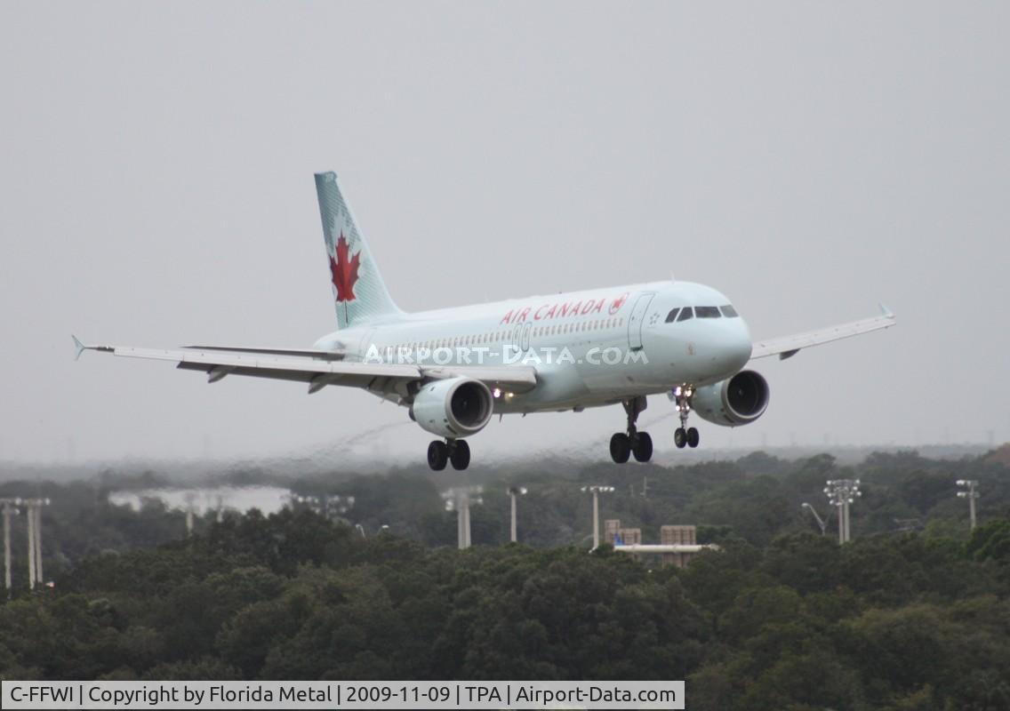 C-FFWI, 1990 Airbus A320-211 C/N 149, Air Canada A320 landing on Runway 9 due to Hurricane Ida