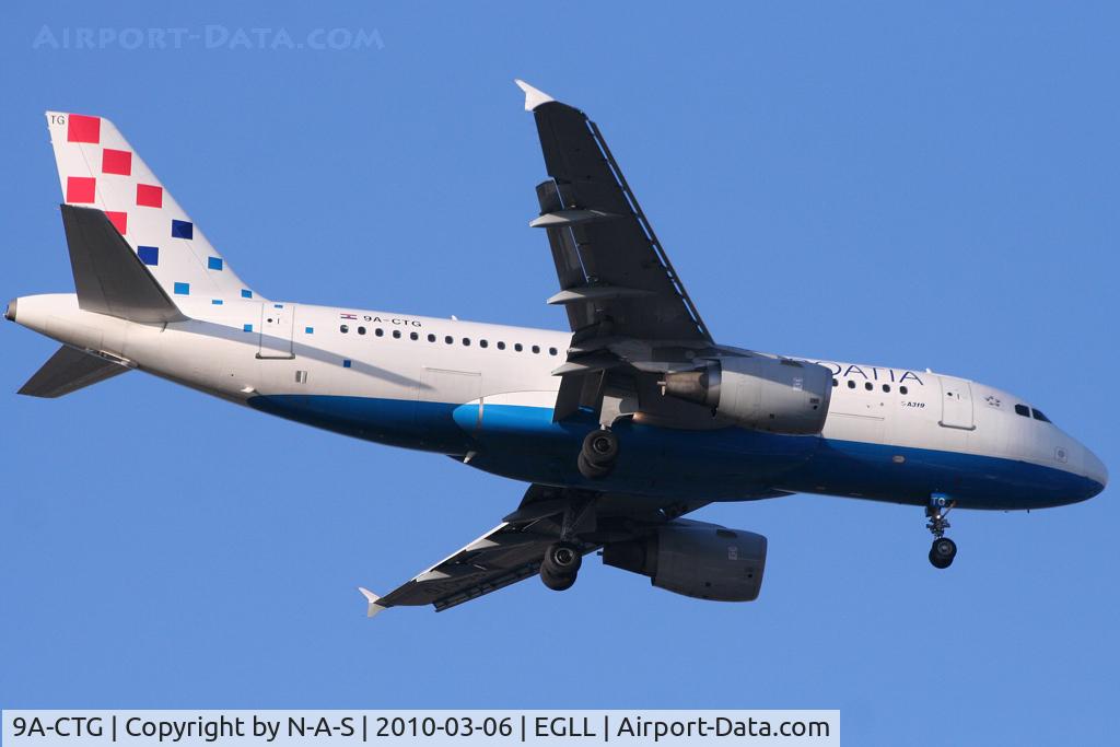 9A-CTG, 1998 Airbus A319-112 C/N 767, Arriving LHR