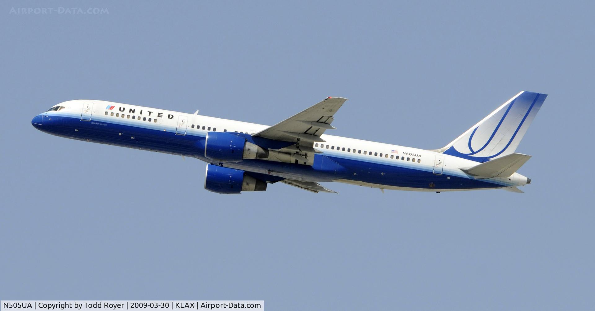 N505UA, 1989 Boeing 757-222 C/N 24626, Departing LAX