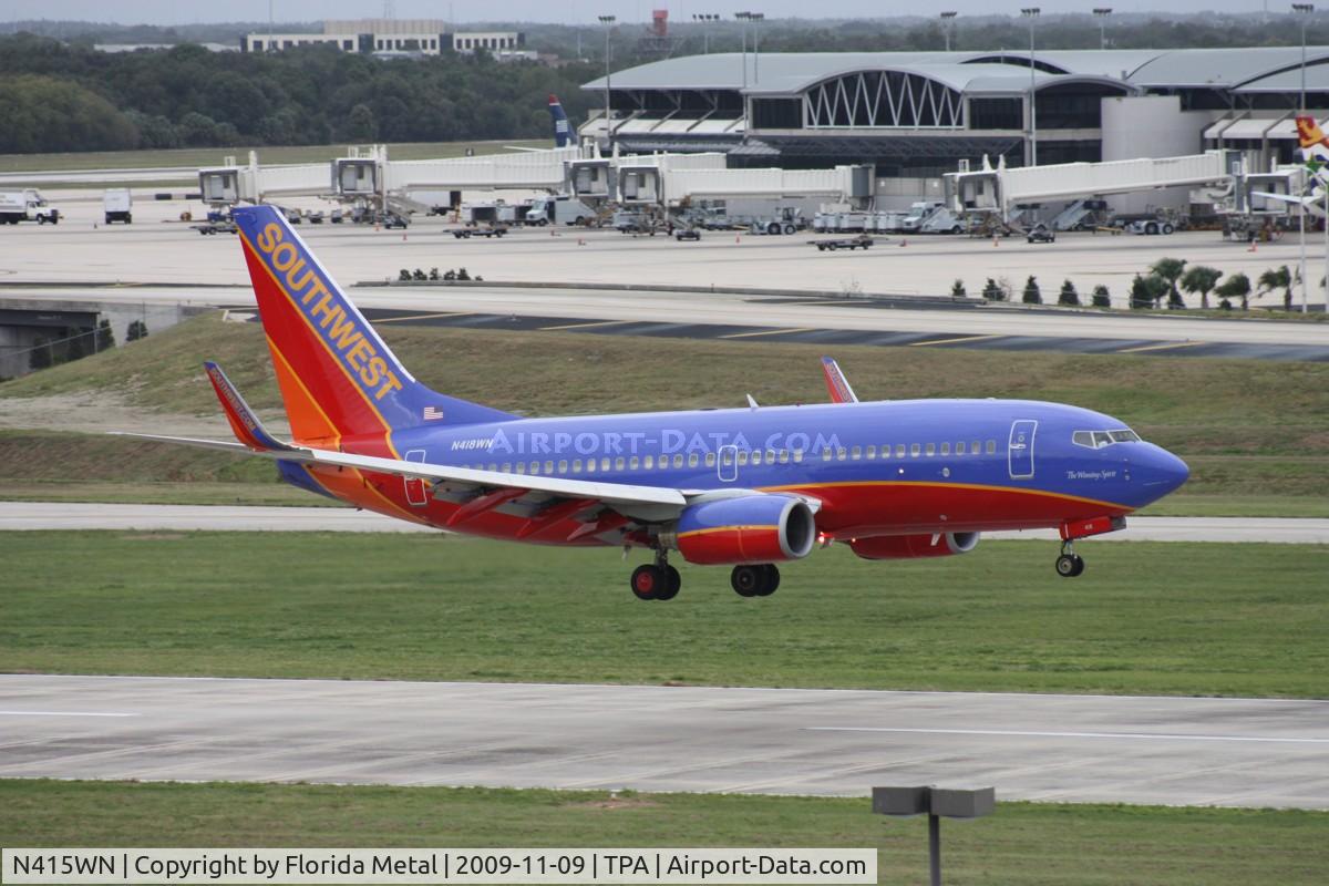 N415WN, 2001 Boeing 737-7H4 C/N 29836, Southwest 737-700