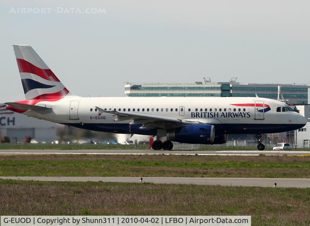 G-EUOD, 2001 Airbus A319-131 C/N 1558, Ready to take off rwy 32R