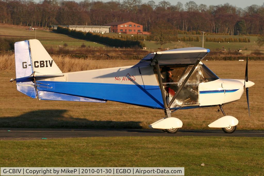 G-CBIV, 2002 Skyranger 912(1) C/N BMAA/HB/201, Departing the Icicle fly-in minutes before last light.