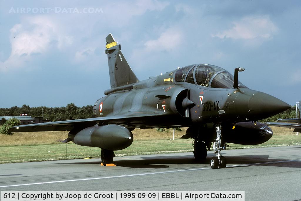 612, Dassault Mirage 2000D C/N 408, on the static of the Kleine Brogel open house in 1995.