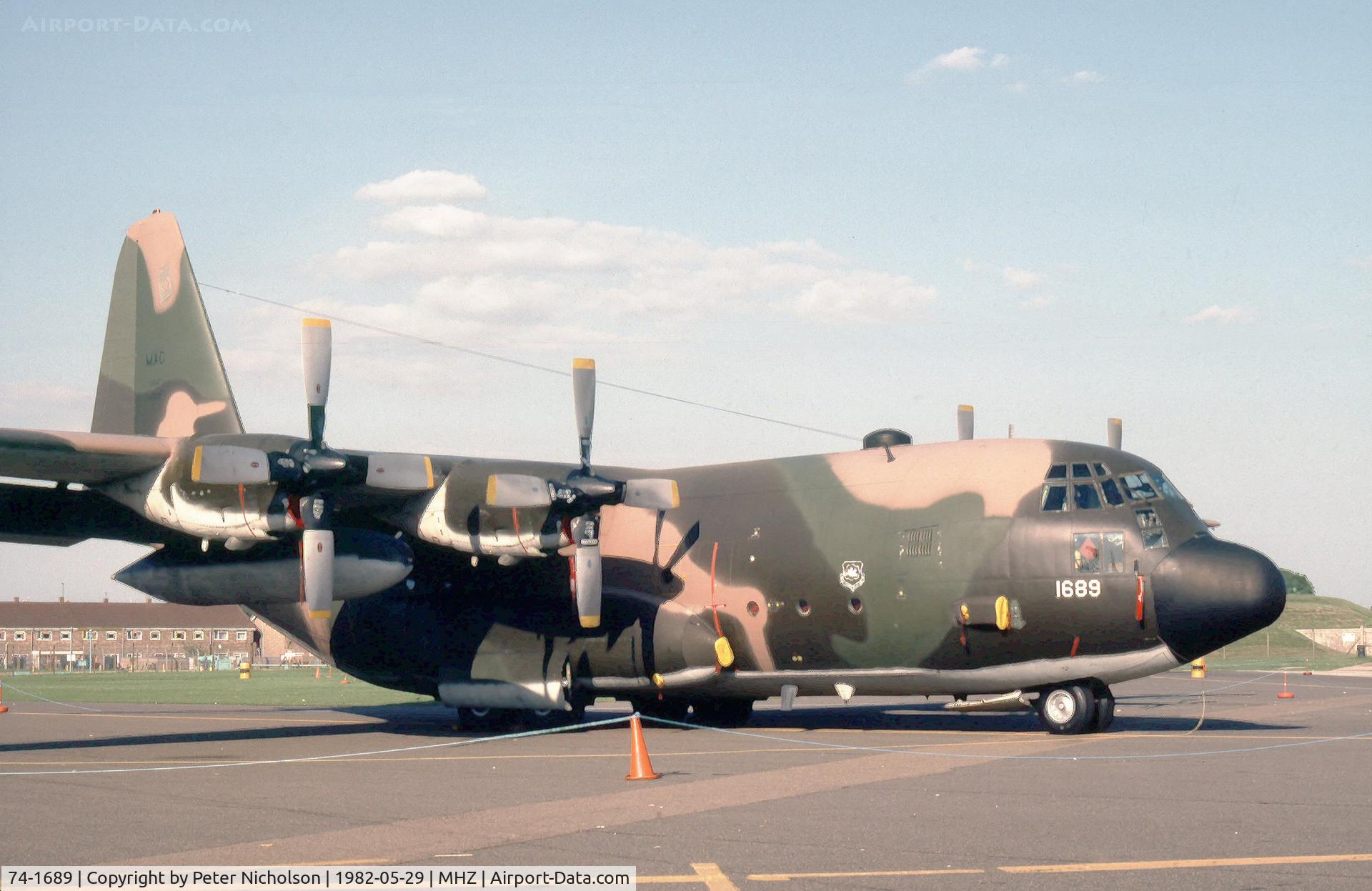 74-1689, 1974 Lockheed C-130H Hercules C/N 382-4681, C-130H Hercules of Dyess AFB's 463rd Tactical Airlift Wing on display at the 1982 RAF Mildenhall Air Fete.