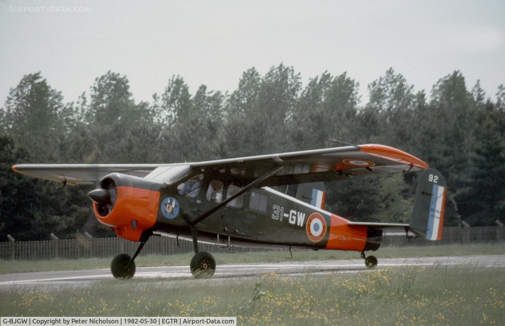 G-BJGW, 1958 Max Holste MH-1521M Broussard C/N 92, Ex-French Air Force Broussard 92 flew out of Elstree in the Summer of 1982.