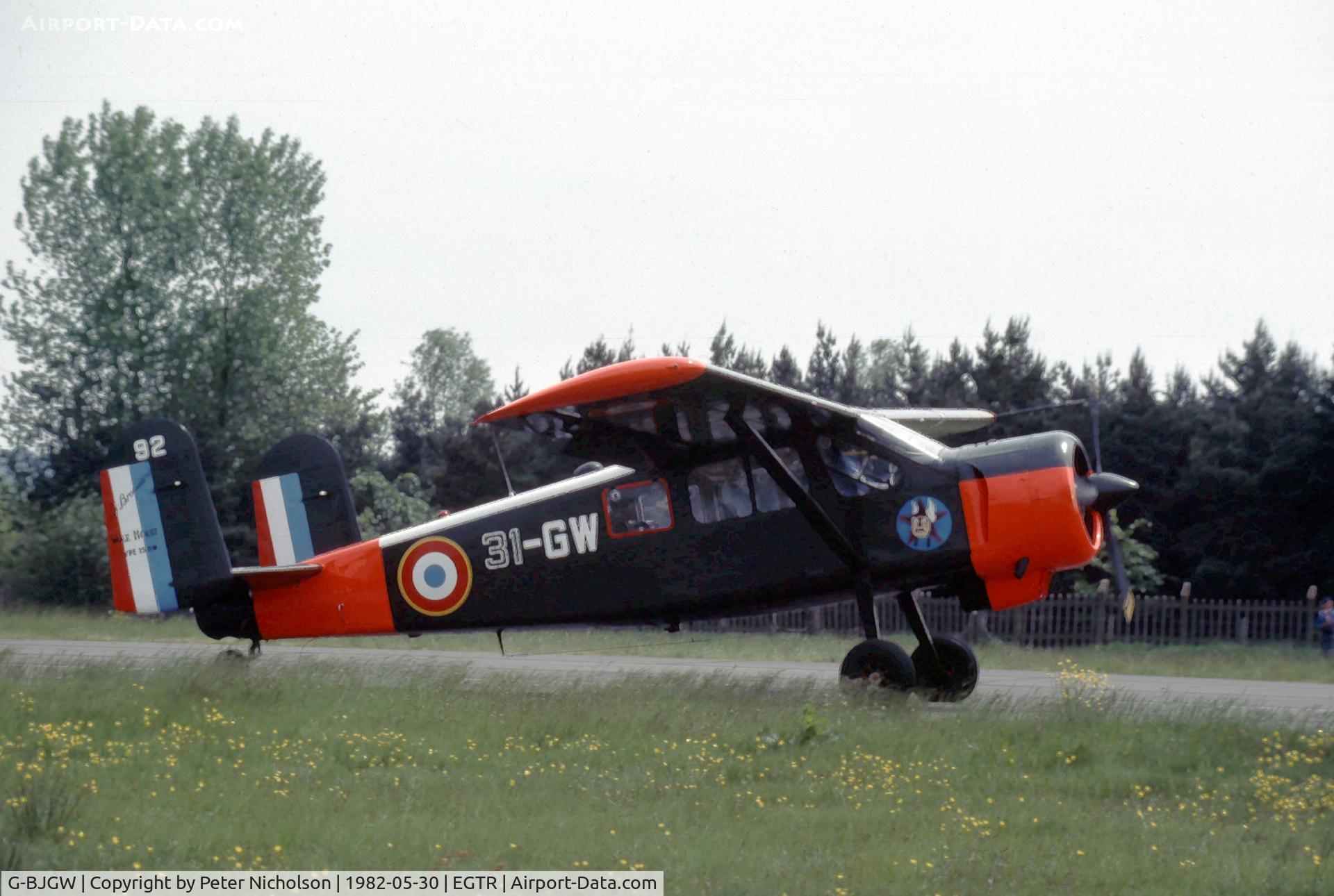G-BJGW, 1958 Max Holste MH-1521M Broussard C/N 92, Another view of the MH 1521 Broussard which flew out of Elstree in the Summer of 1982.