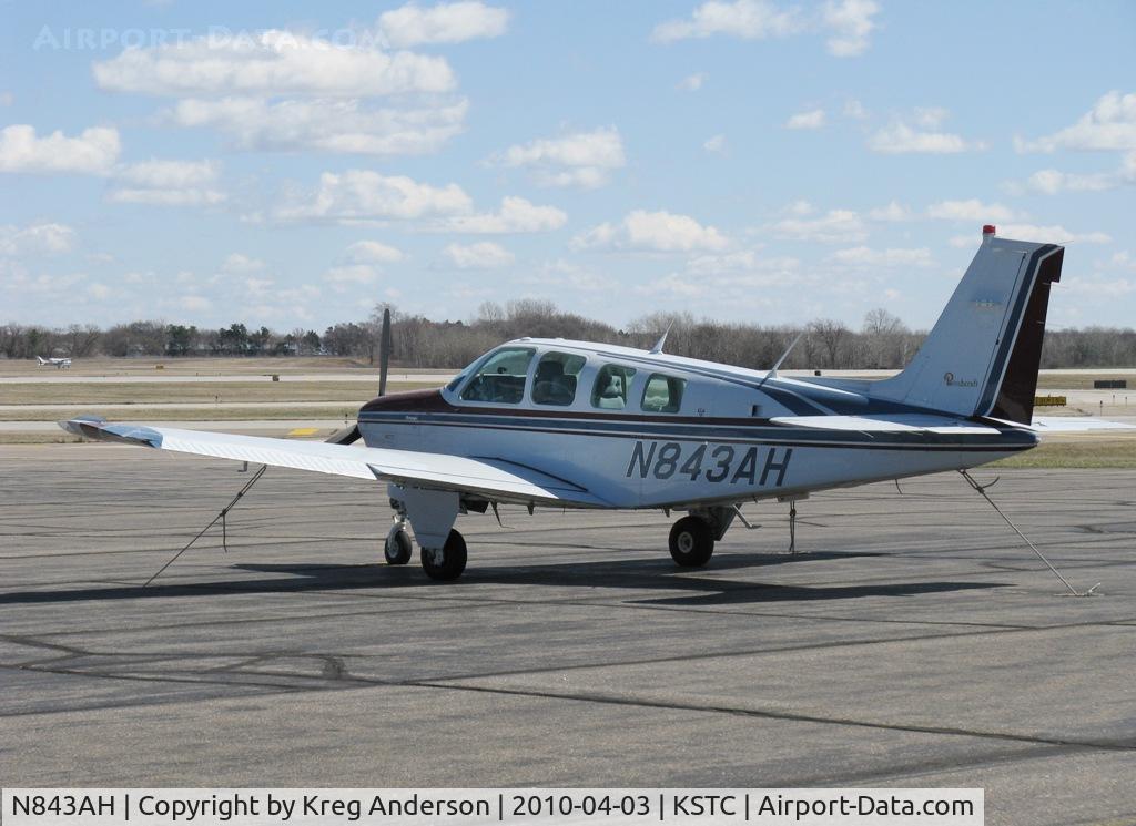 N843AH, 1984 Beech A36 Bonanza 36 C/N E2190, Beech A36 Bonanza sitting at the corner of the ramp.