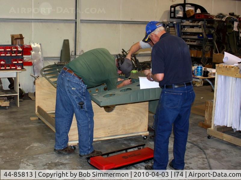44-85813, 1944 Boeing B-17G Flying Fortress C/N 8722, Rebuilding the rudder.