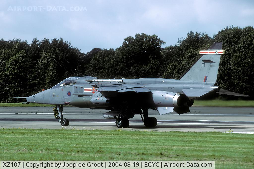 XZ107, 1976 Sepecat Jaguar GR.3A C/N S.108, Recce mission with the Joint Reconnaissance Pod underneath the fuselage.