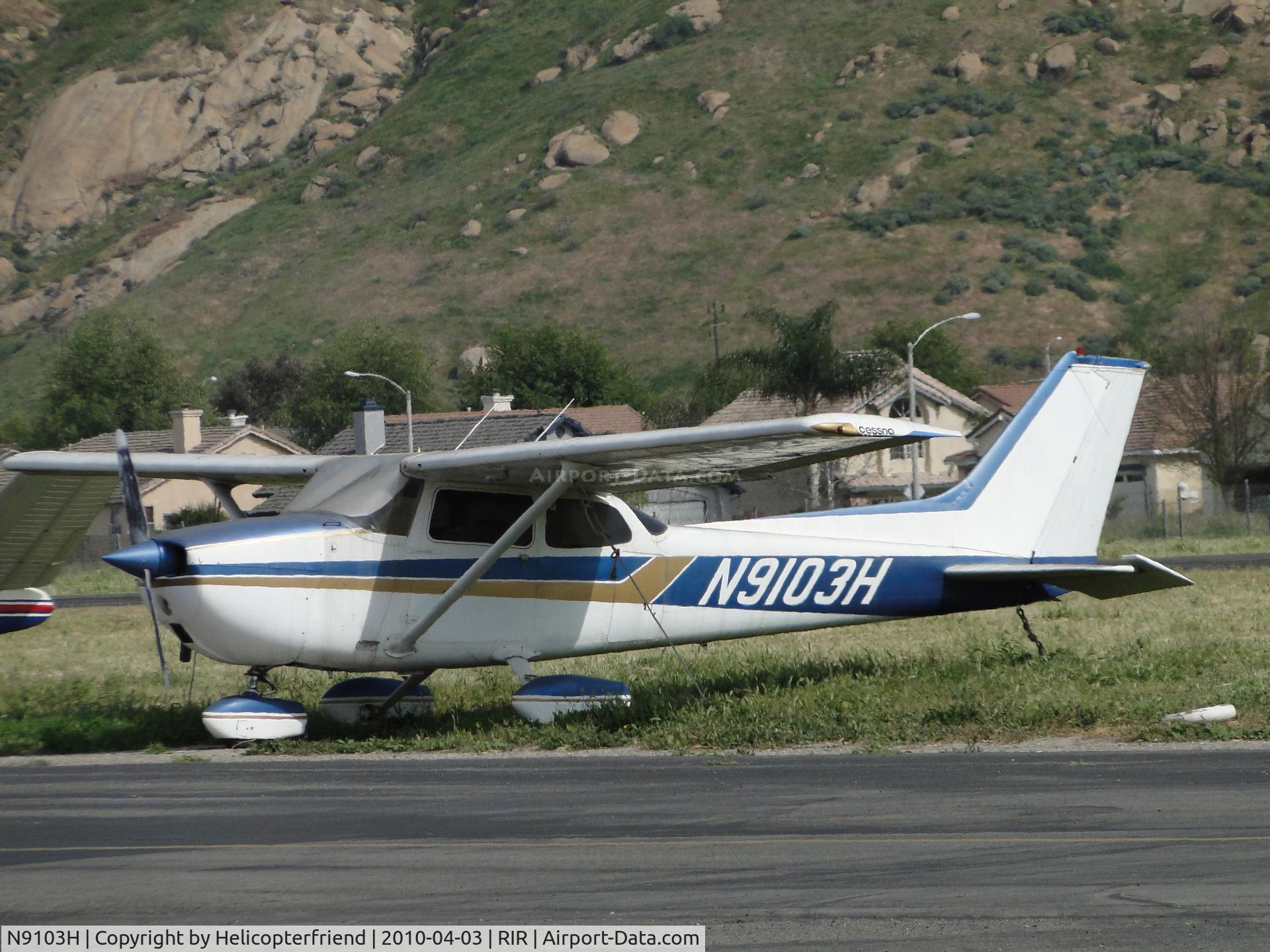 N9103H, 1975 Cessna 172M C/N 17265946, Parked and tied down