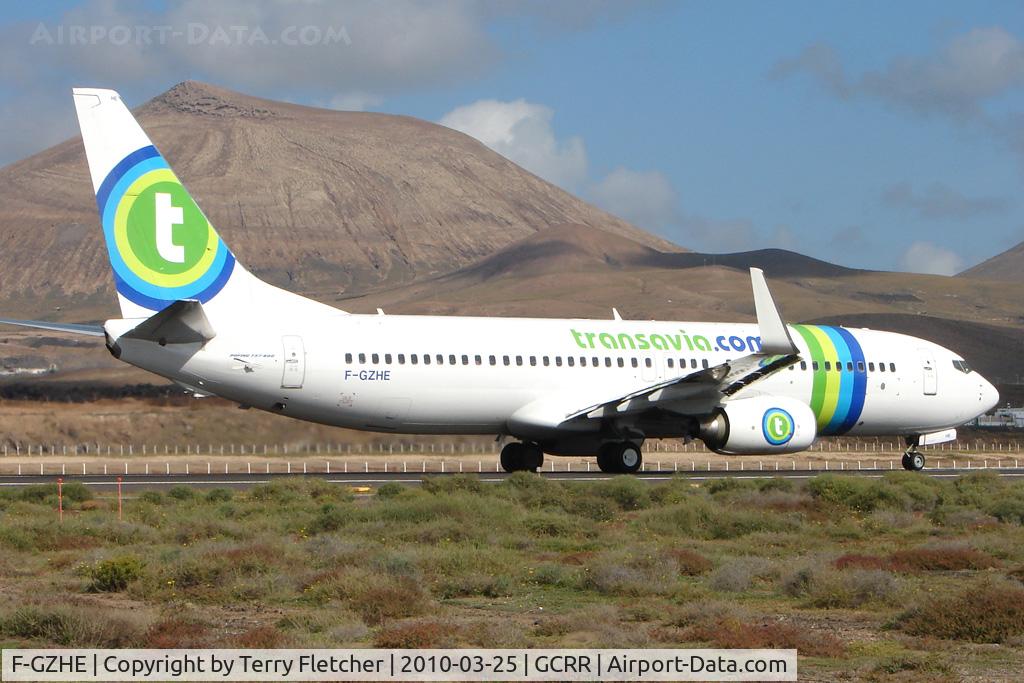 F-GZHE, 2008 Boeing 737-8K2 C/N 29678, Tranavia France B737 at Arrecife , Lanzarote in March 2010