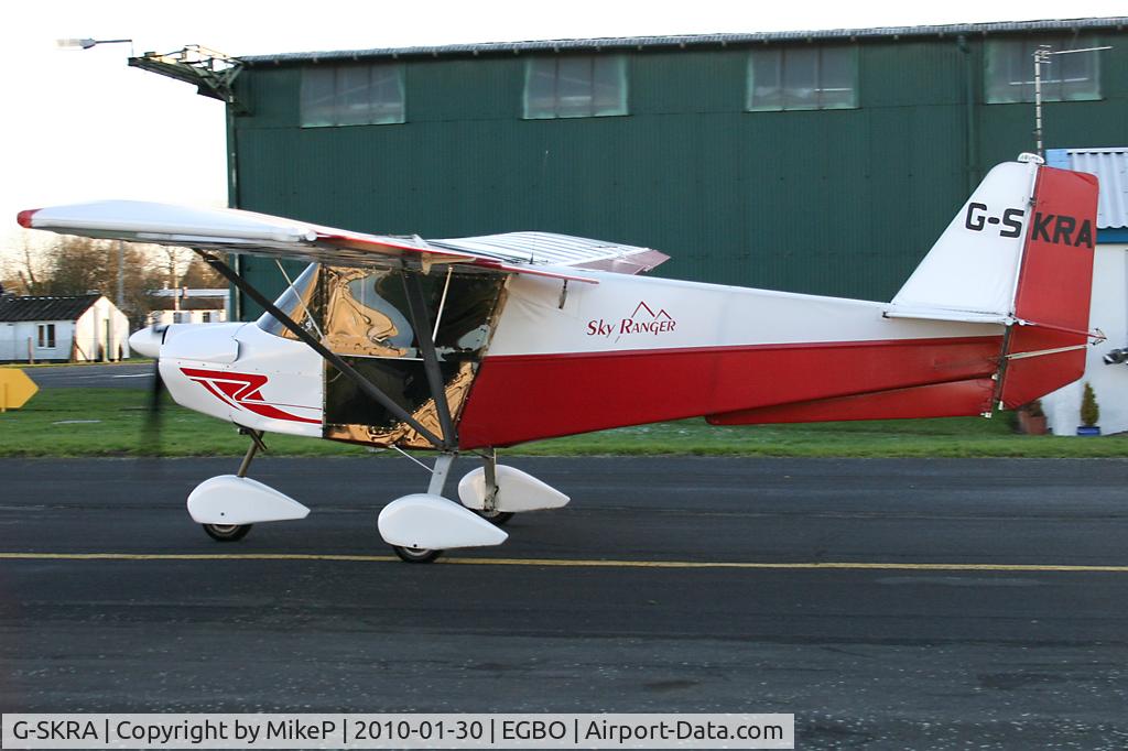 G-SKRA, 2005 Best Off Skyranger 912(2) C/N BMAA/HB/458, Taxiing for departure after attending Icicle 2010.