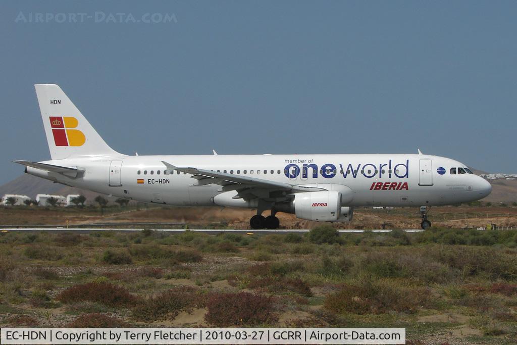 EC-HDN, 1999 Airbus A320-214 C/N 1087, Iberia / Oneworld A320 at Arrecife , Lanzarote in March 2010