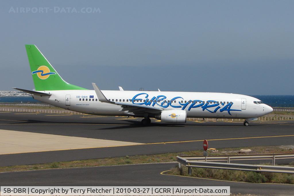 5B-DBR, 2007 Boeing 737-8Q8 C/N 30720, Eurocypria B737 at Arrecife , Lanzarote in March 2010