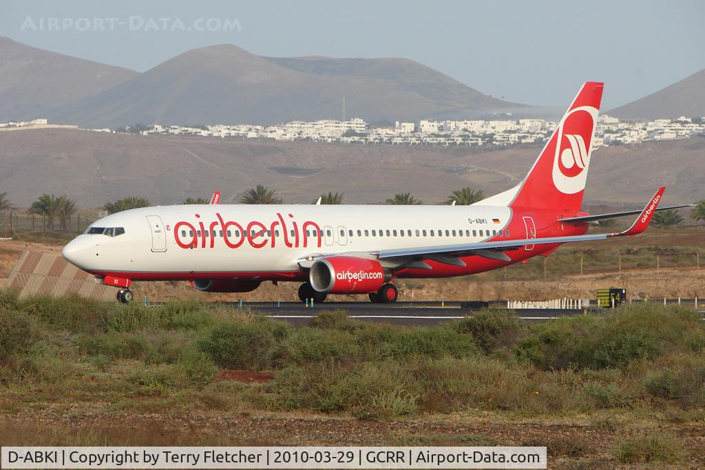 D-ABKI, 2009 Boeing 737-86J C/N 37748, Air Berlin B737 at Arrecife , Lanzarote in March 2010