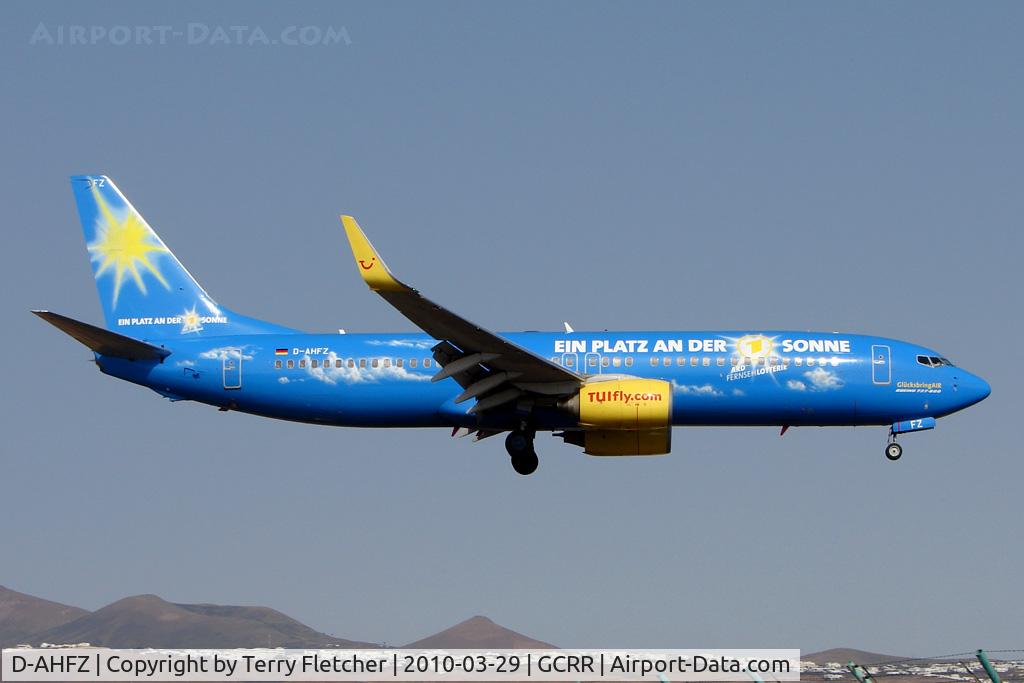 D-AHFZ, 2001 Boeing 737-8K5 C/N 30883, TUI Fly's colouful B737 at Arrecife , Lanzarote in March 2010