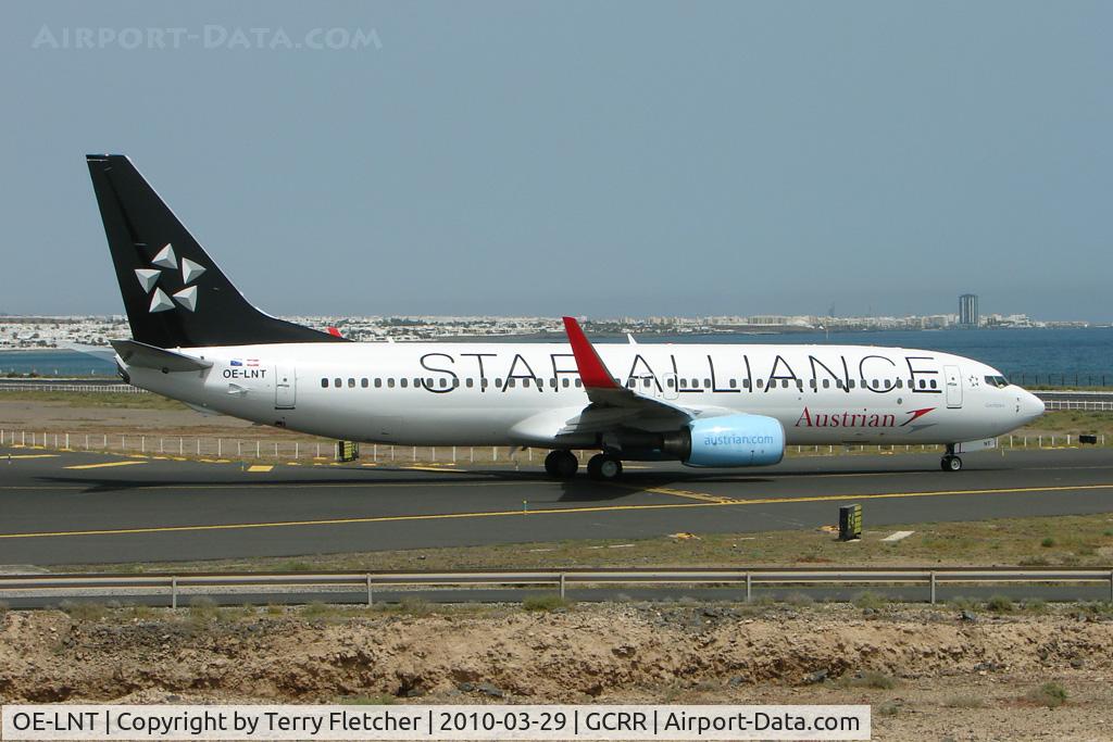 OE-LNT, 2006 Boeing 737-8Z9 C/N 33834, Austrian Airlines B737 in Star Alliance colours at Arrecife , Lanzarote in March 2010