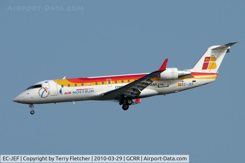 EC-JEF, 2005 Bombardier CRJ-200ER (CL-600-2B19) C/N 8008, Air Nostrum CLRJ at Arrecife , Lanzarote in March 2010