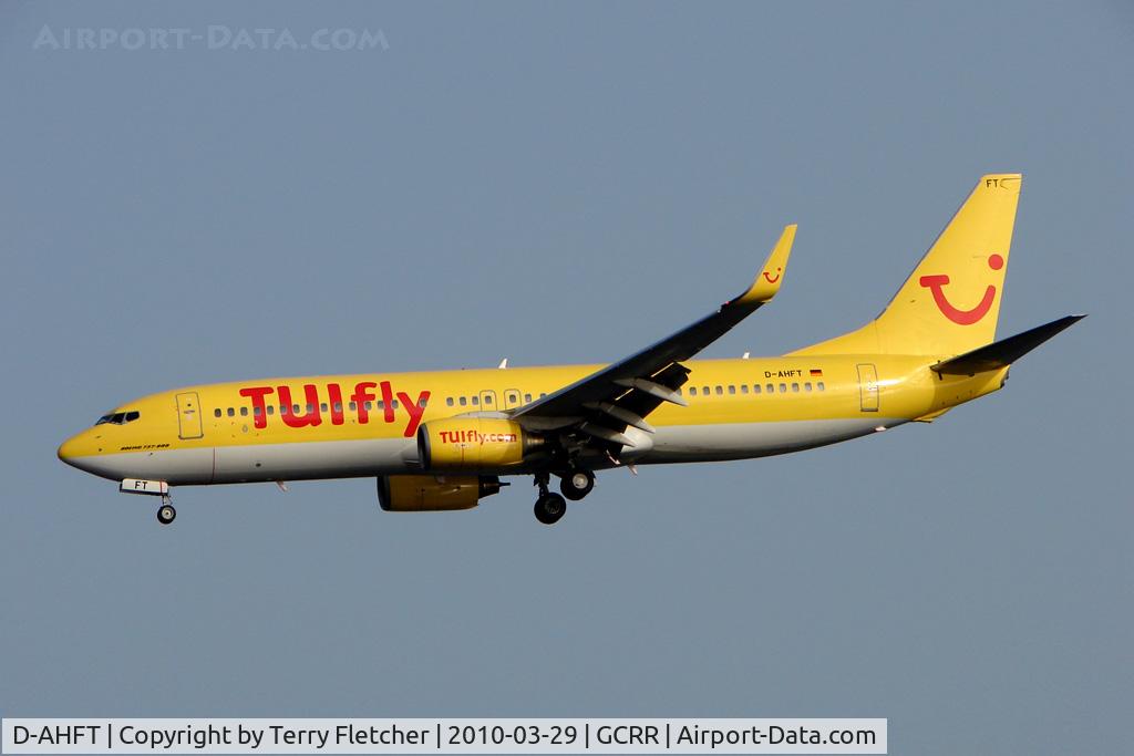 D-AHFT, 2000 Boeing 737-8K5 C/N 30413, Yellow TUI B737 at Arrecife , Lanzarote in March 2010