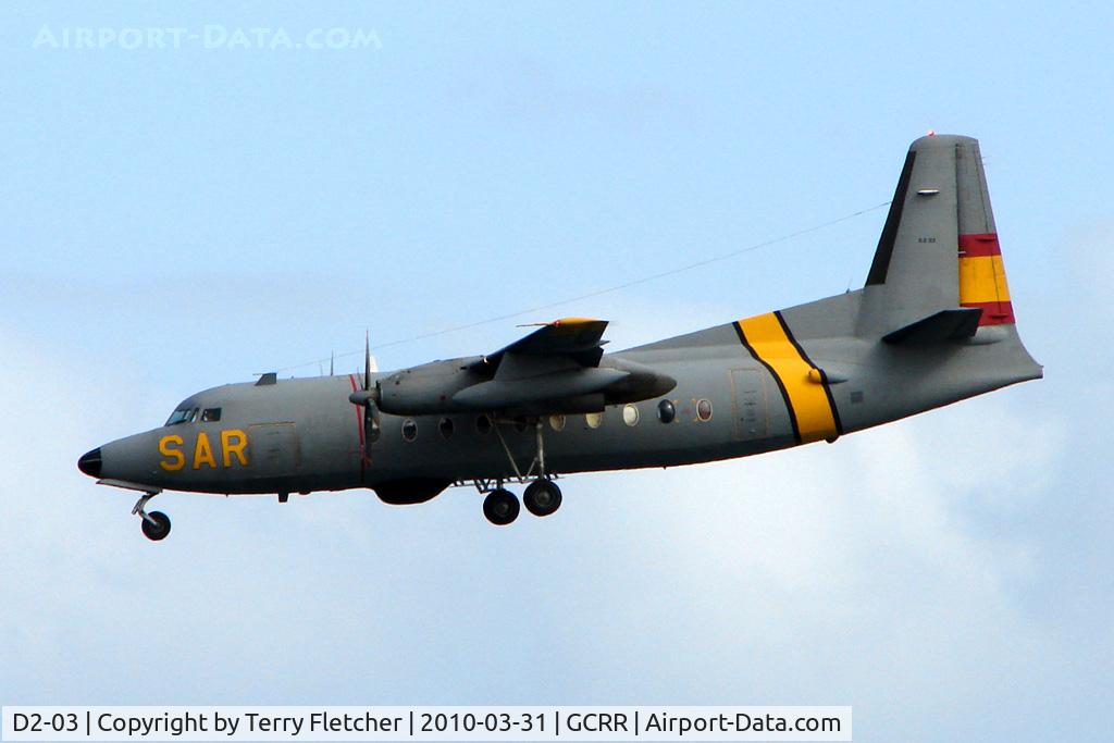 D2-03, 1979 Fokker F-27M-400MPA C/N 10587, Spanish F27 MAR SAR at Arrecife , Lanzarote in March 2010