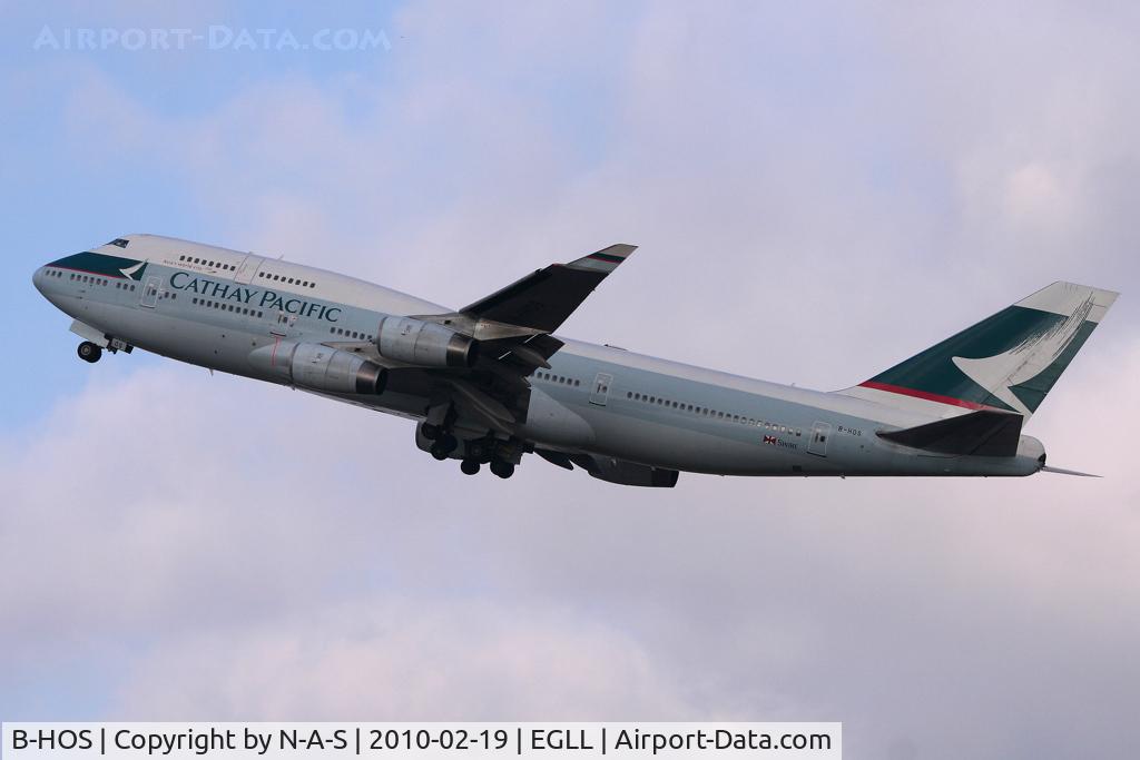 B-HOS, 1990 Boeing 747-467 C/N 24850, Departing 27L