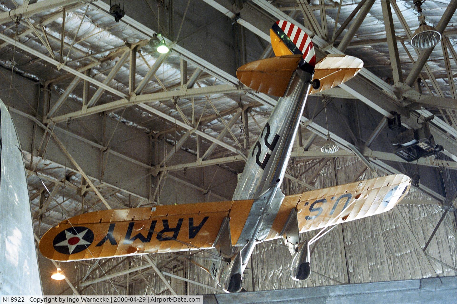 N18922, 1939 Ryan Aeronautical ST-A C/N 312, Ryan ST-A (YPT-16) at the USAF Museum, Dayton OH