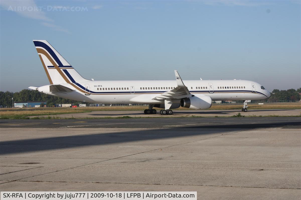 SX-RFA, 1999 Boeing 757-23N C/N 30232, on transit at Le Bourget