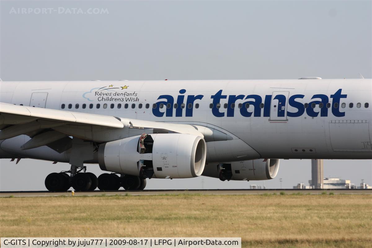 C-GITS, 1999 Airbus A330-243 C/N 0271, on landing at CDG