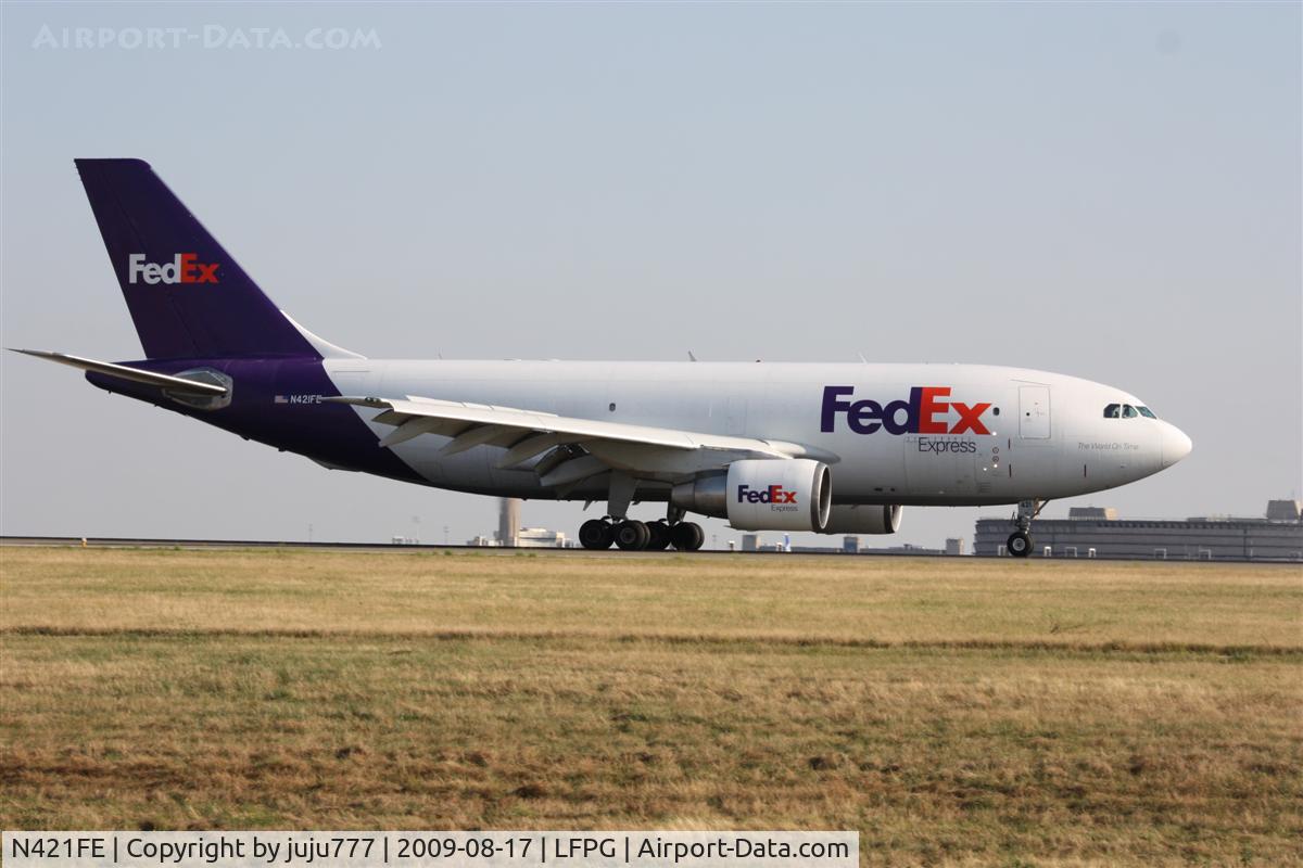 N421FE, 1984 Airbus A310-222 C/N 342, on landing at CDG