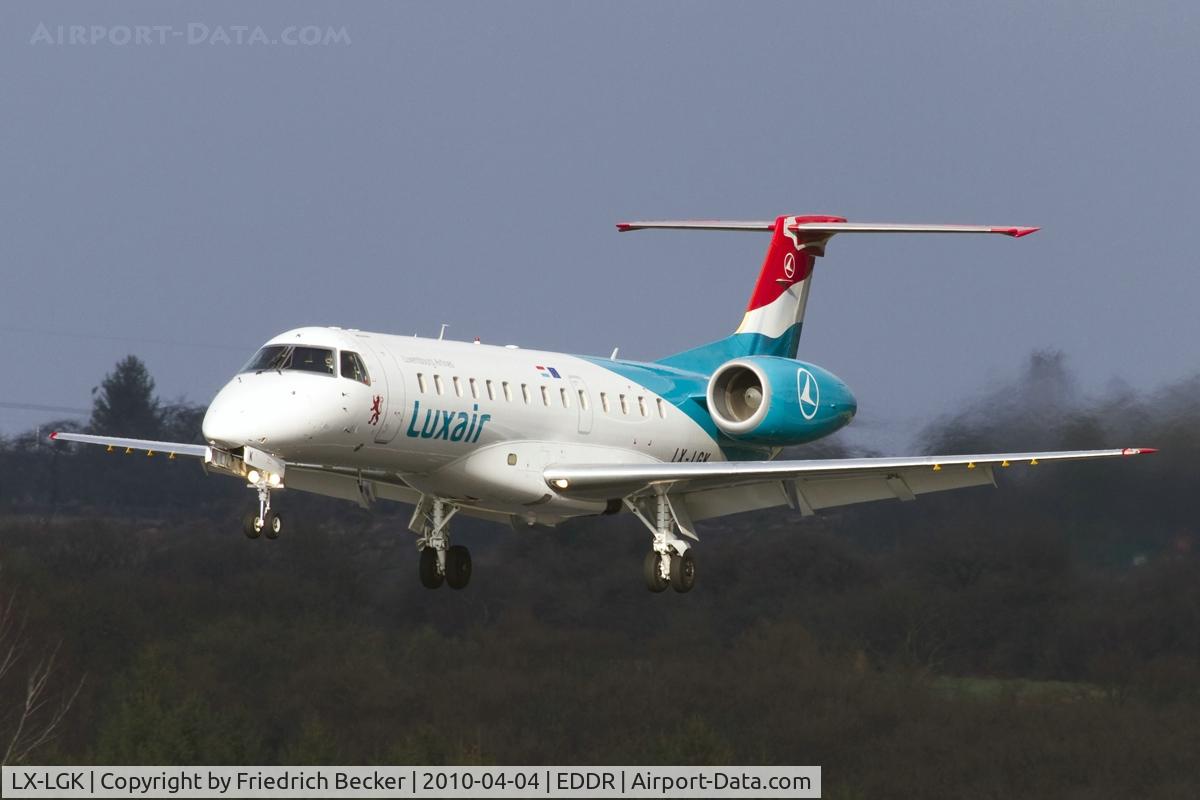 LX-LGK, 2005 Embraer ERJ-135LR (EMB-135LR) C/N 14500886, short final RW27
