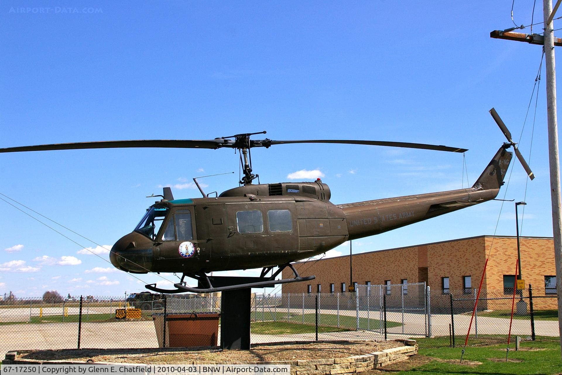 67-17250, 1967 Bell UH-1H Iroquois C/N 9448, At the Army National Guard entrance