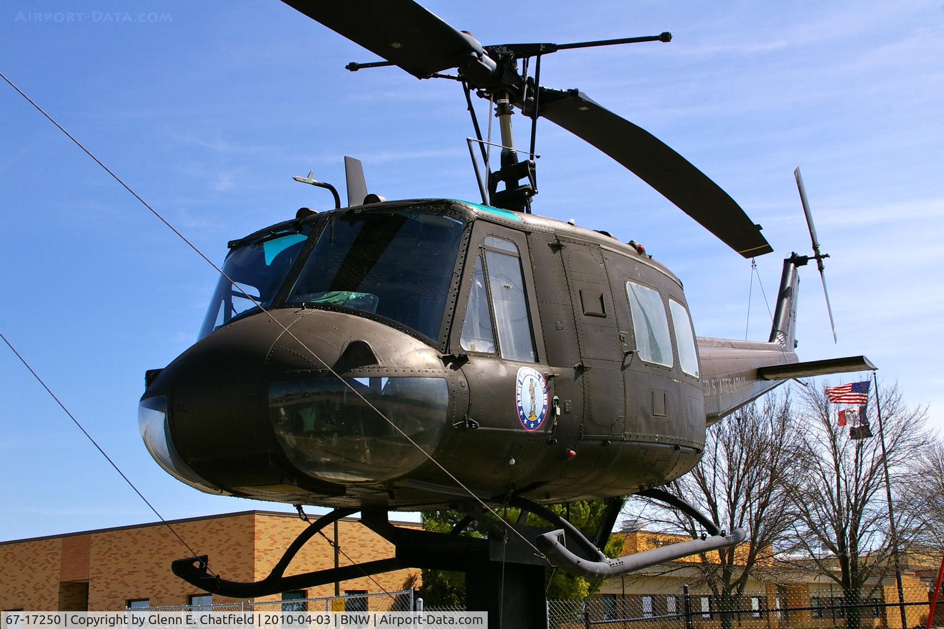 67-17250, 1967 Bell UH-1H Iroquois C/N 9448, At the Army National Guard entrance