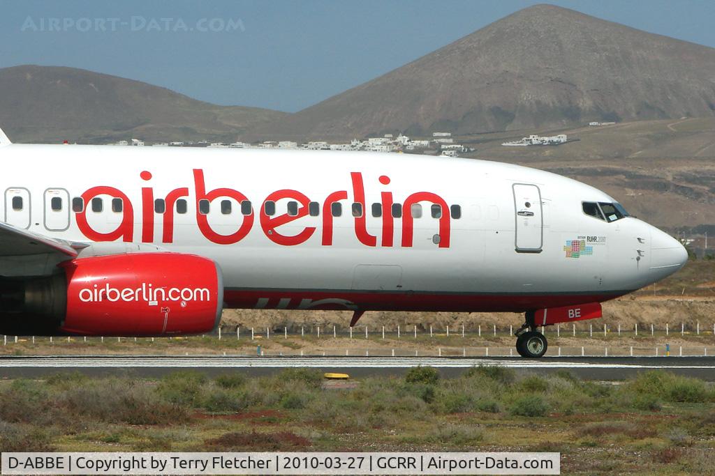 D-ABBE, 2002 Boeing 737-86J C/N 30881, Air Berlin B737 at Arrecife , Lanzarote in March 2010