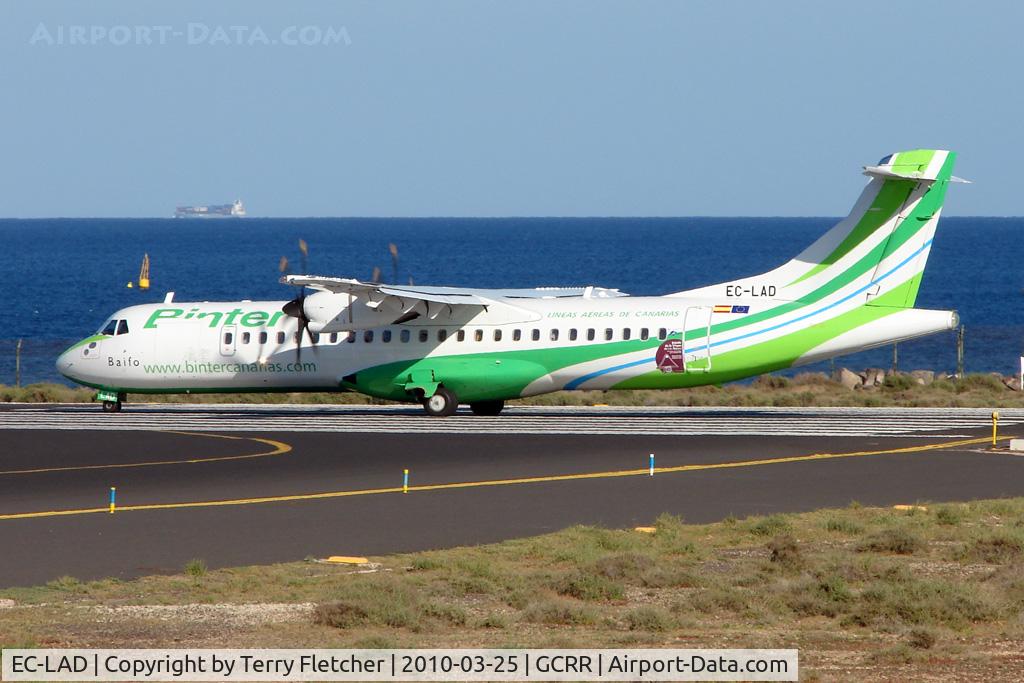 EC-LAD, 2009 ATR 72-212A C/N 864, Binter ATR72 at Arrecife , Lanzarote in March 2010