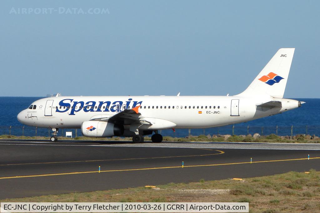 EC-JNC, 2005 Airbus A320-232 C/N 2589, Spanair A320 at Arrecife , Lanzarote in March 2010