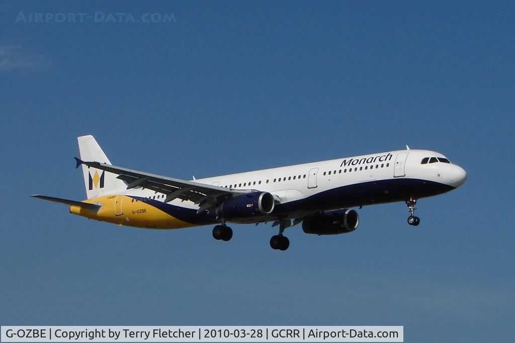 G-OZBE, 2002 Airbus A321-231 C/N 1707, Monarch A321 at Arrecife , Lanzarote in March 2010
