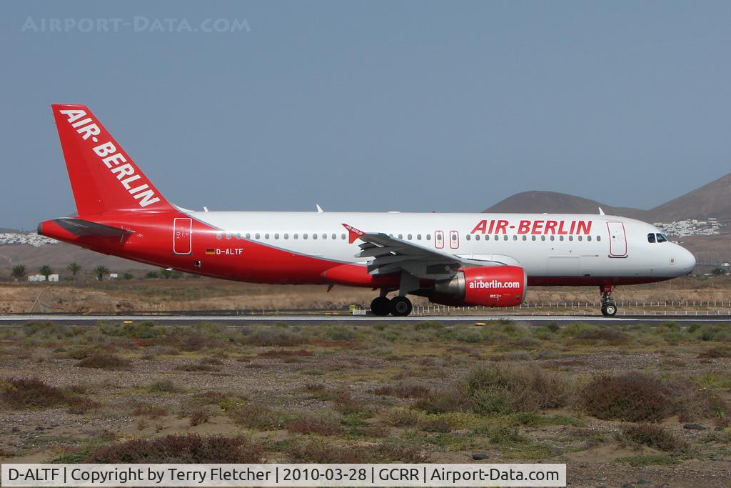 D-ALTF, 2001 Airbus A320-214 C/N 1553, Air Berlin A320 at Arrecife , Lanzarote in March 2010