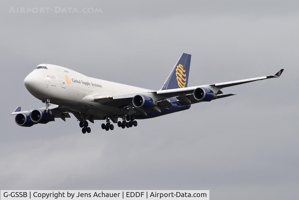 G-GSSB, 1998 Boeing 747-47UF C/N 29252, short final on rwy 25l