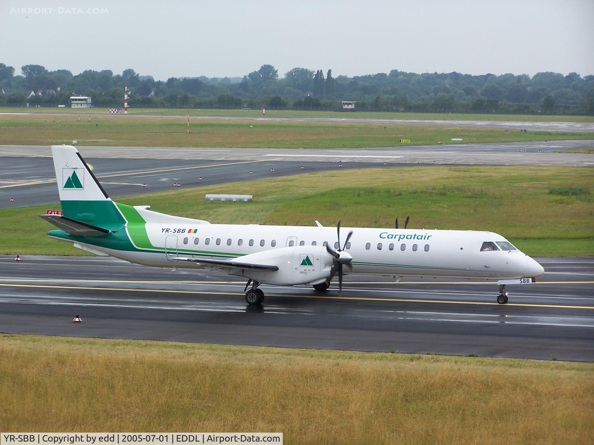 YR-SBB, 1995 Saab 2000 C/N 2000-026, lining-up for taxe off