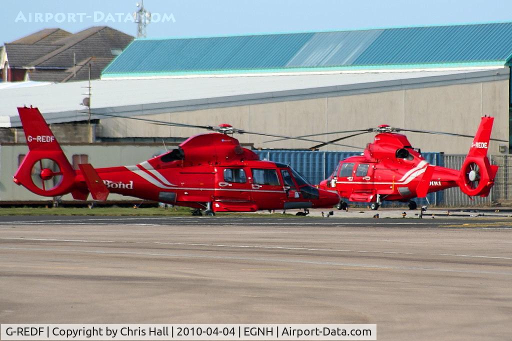 G-REDF, 2009 Eurocopter AS-365N-3 Dauphin 2 C/N 6884, with G-REDE, Bond Helicopters