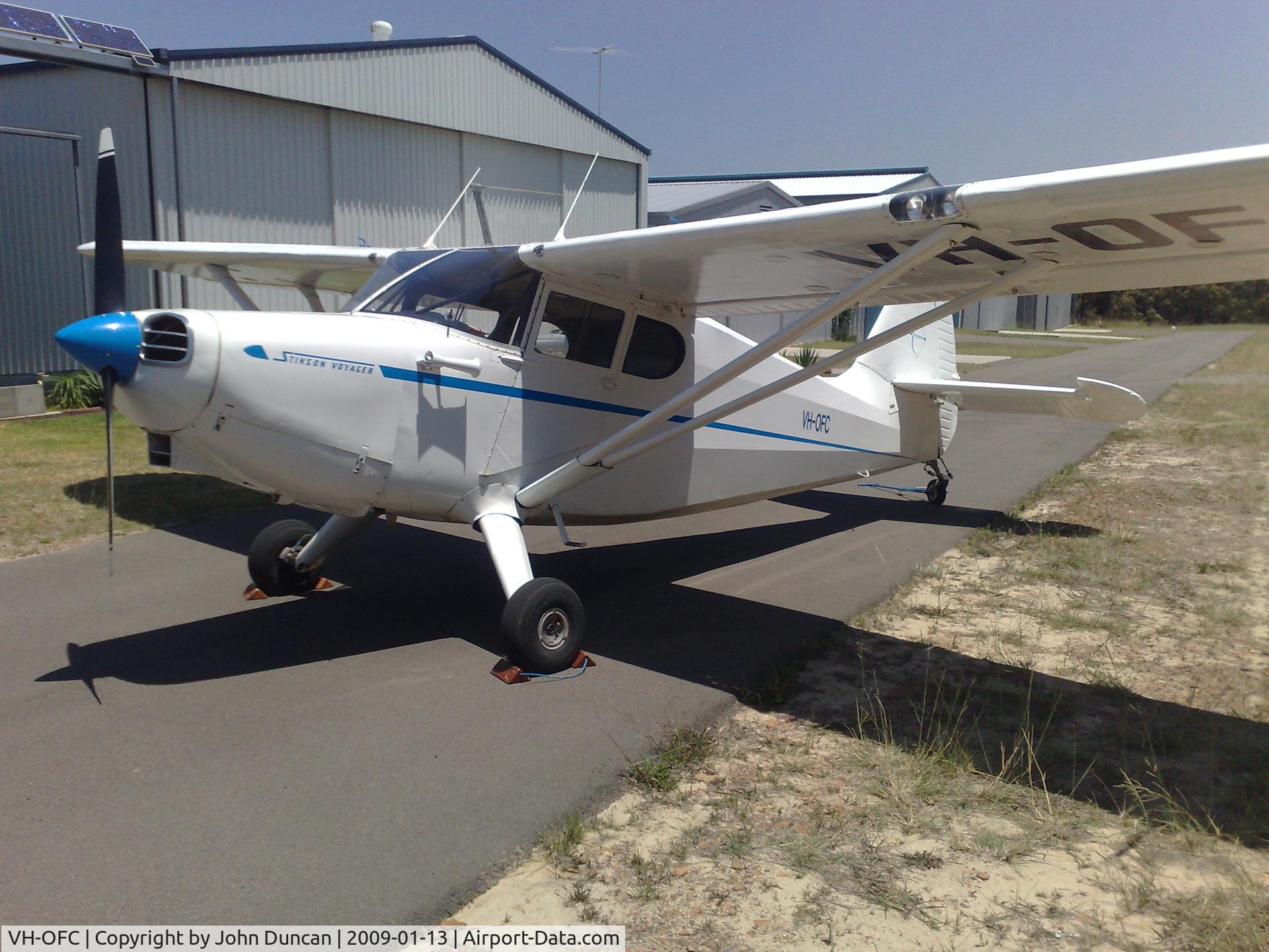 VH-OFC, 1947 Stinson 108-2 Voyager C/N 108-3214, At Wedderburn N.S.W.
