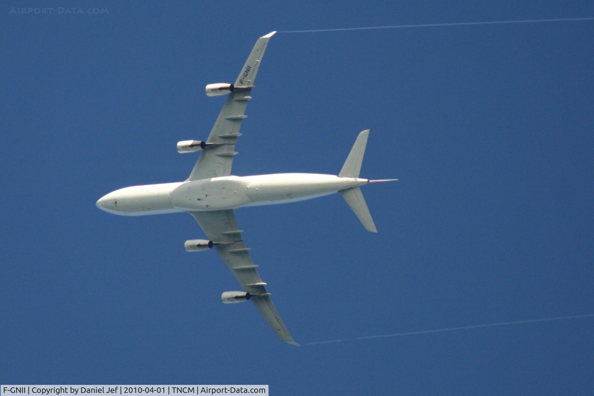 F-GNII, 2001 Airbus A340-313X C/N 399, Air France F-GNII after departing TNCM to france