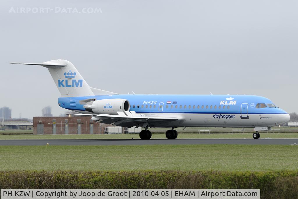 PH-KZW, 1995 Fokker 70 (F-28-0070) C/N 11558, arrival at Amsterdam